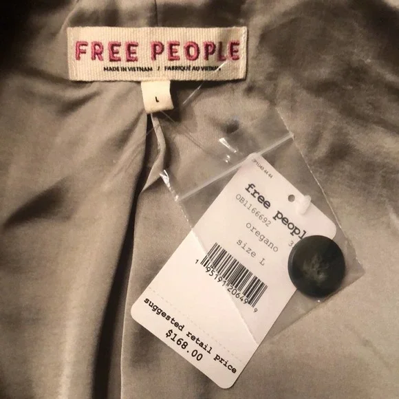 Free People Women’s Hannah Super Soft Slouchy Blazer Jacket Washed Oregano Sz L - Picture 6 of 7